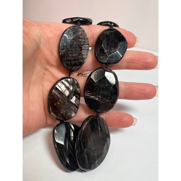 NEW Hypersthene necklace in gold over bronze - Picture 16 of 16